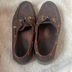 Worn leather sperry boat shoes